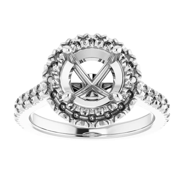 3C Cathedral French-Set Diamond Engagement Setting
