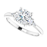 Classic 3/8ctw Mixed-Cut Diamond Accented Engagement Setting