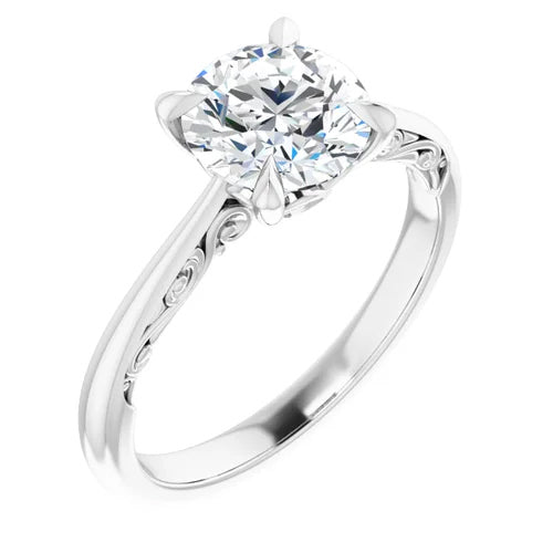 Cathedral Filigree Scrollwork Diamond Engagement Setting