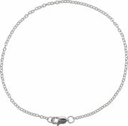 14K White 1.5 mm Solid Cable Chain 7" Bracelet