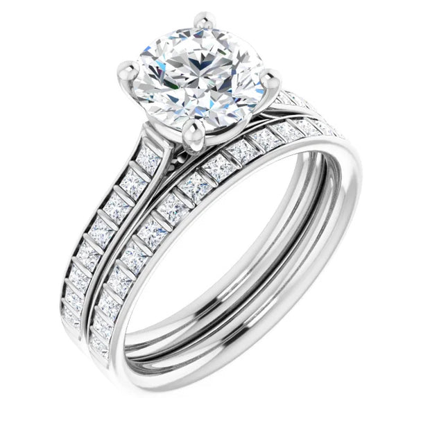 3C Square Channel Cathedral Diamond Engagement Setting