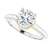 Cathedral Two-Tone 1/3ctw Hidden Halo Diamond Engagement Setting