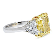 Platinum 18K Fancy Yellow & Colorless 13.56ctw Diamond Ring