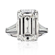 One Platinum Cathedral 11.89cts Emerald Cut Diamond Ring