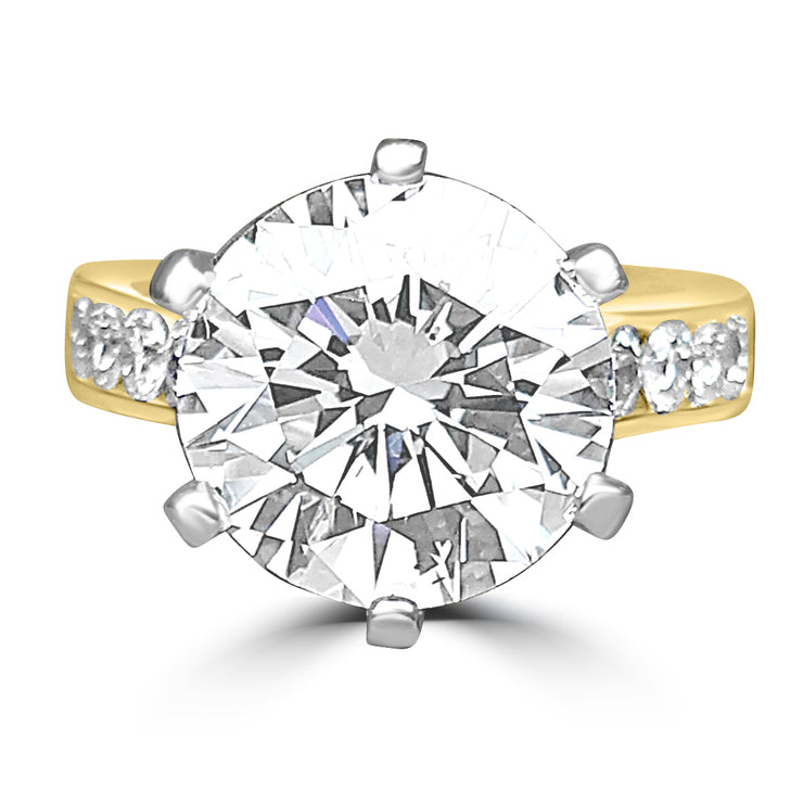 2.25 ctw Oval Accented Solitaire Engagement Ring - Yellow Gold