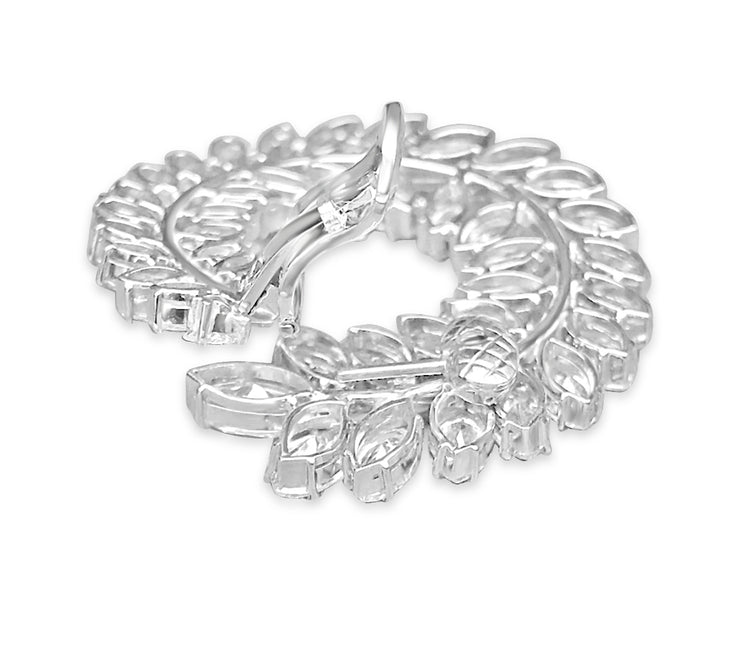 Platinum Spiral 30.00ctw Marquise Brilliant Cut Diamond Earrings