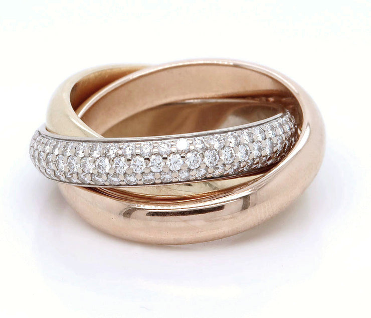 Cartier trinity pave diamond ring Clearance