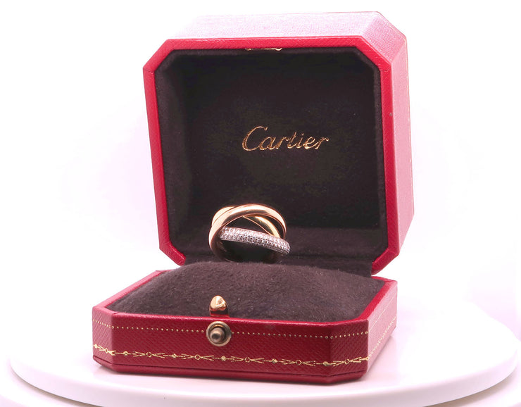 Cartier Trinity Bracelet in 18K 3 Tone Gold, 9 mm Wide