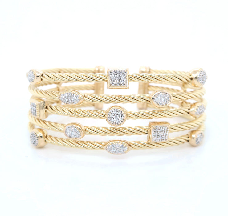 David Yurman 18K Confetti Diamond Cuff Bracelet