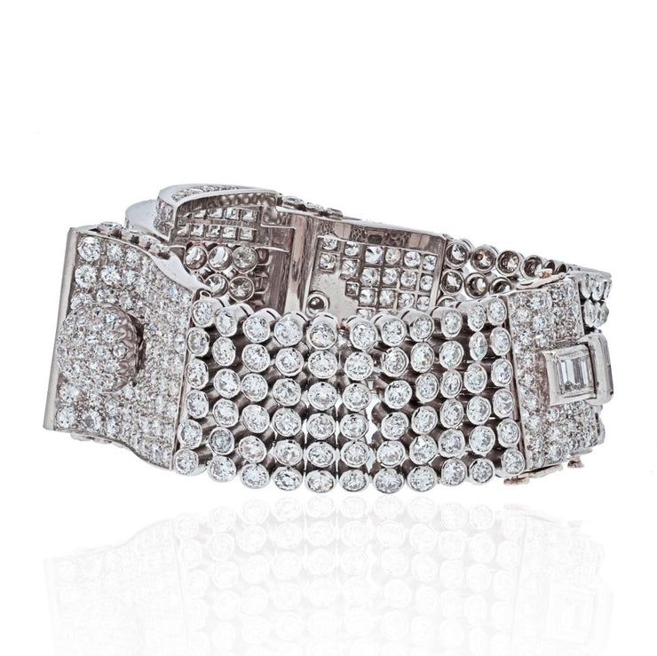 Platinum Art Deco 60.00ctw Fancy Diamond Bracelet