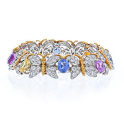 Tiffany & Co. Two-Tone Pink & Blue Sapphire Diamond Butterfly Bracelet