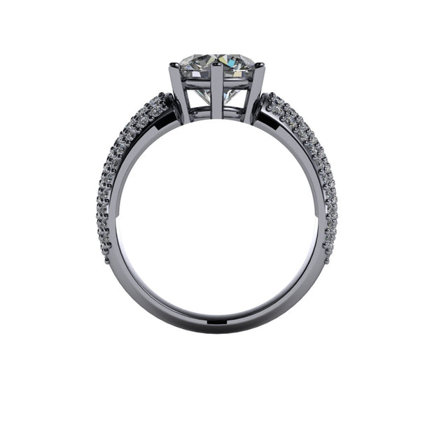 Tiffany Style Pavé Diamond Accented Engagement Setting