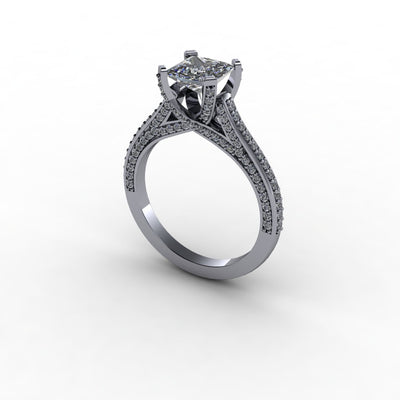 Cathedral Trellis Diamond Pinpoint Engagement Setting