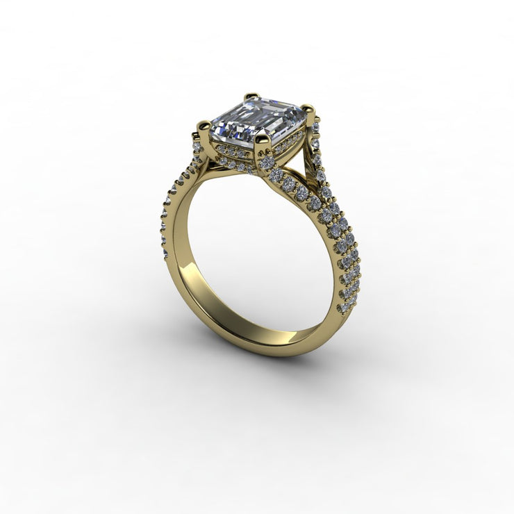 Split-Shank Cathedral Diamond Encrusted Engagement Setting