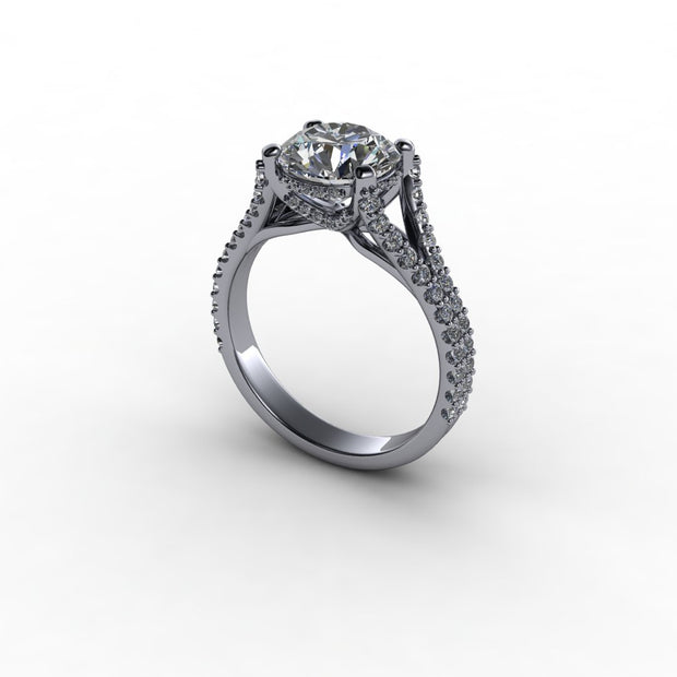 Split-Shank Cathedral Diamond Encrusted Engagement Setting