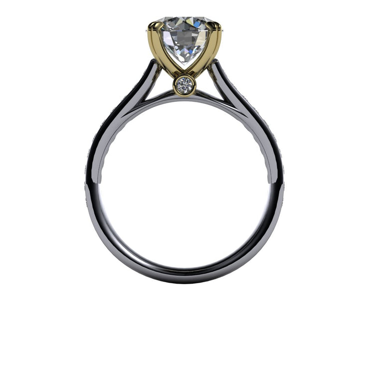 Two-Tone Cathedral Channel Diamond Accented Engagement Setting