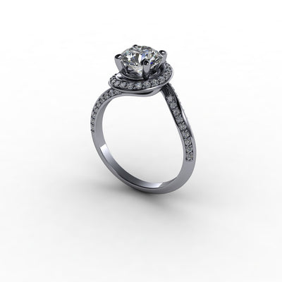Twisted Halo Diamond Accented Engagement Setting