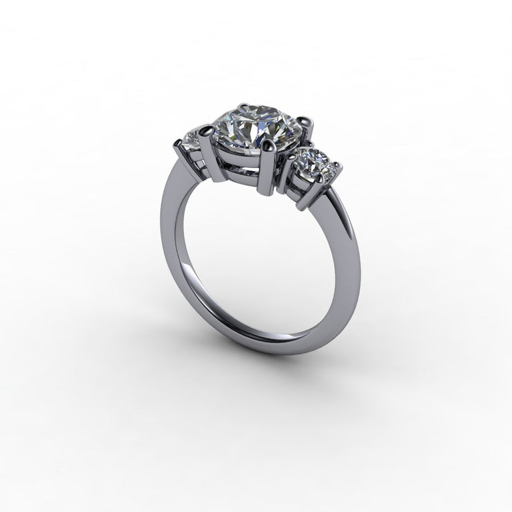 Classic Three-Stone Diamond Engagement Setting