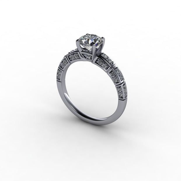 Art Deco Diamond Encrusted Engagement Setting