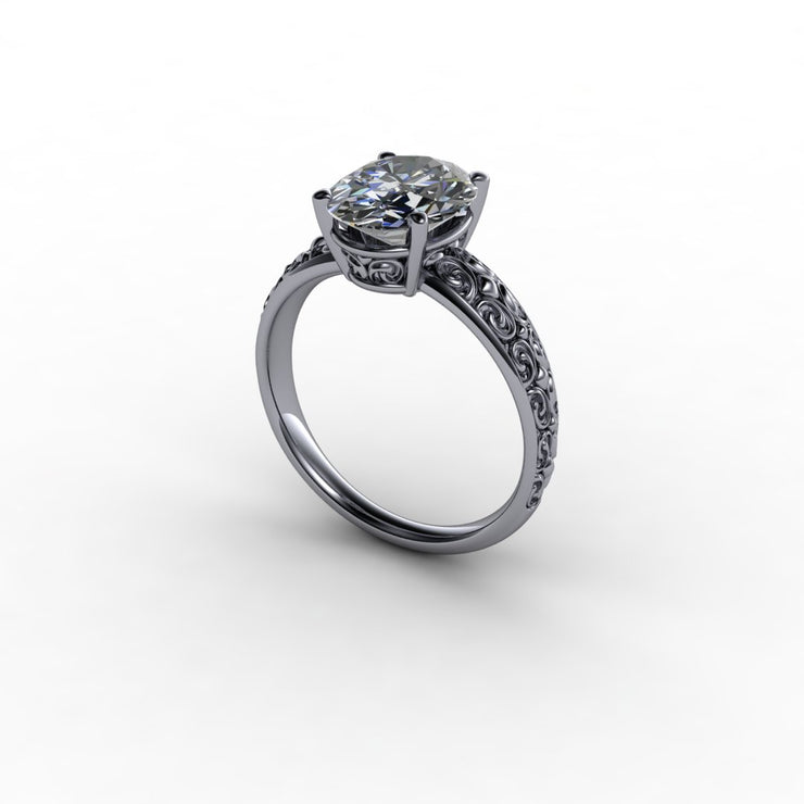Graduated French Diamond Solitaire Engagement Setting