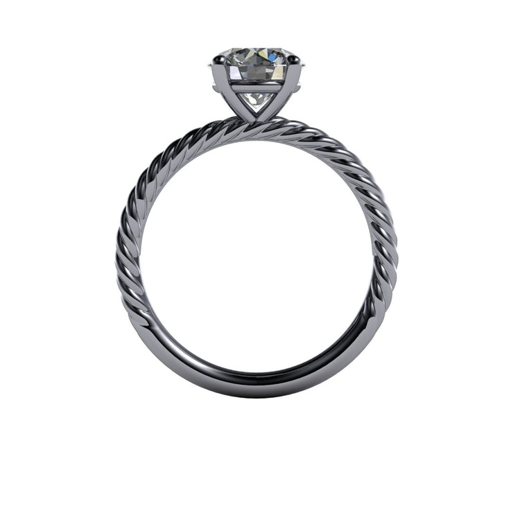 Traditional Cable Diamond Solitaire Engagement Setting