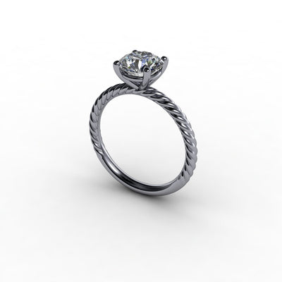 Traditional Cable Diamond Solitaire Engagement Setting