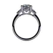 Cathedral Cushion Diamond Accented Engagement Setting