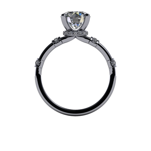 Hidden Halo Diamond Accented Engagement Setting
