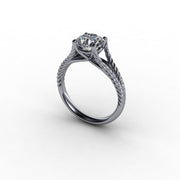 Woven Cathedral Diamond Solitaire Split-Shank Engagement Setting