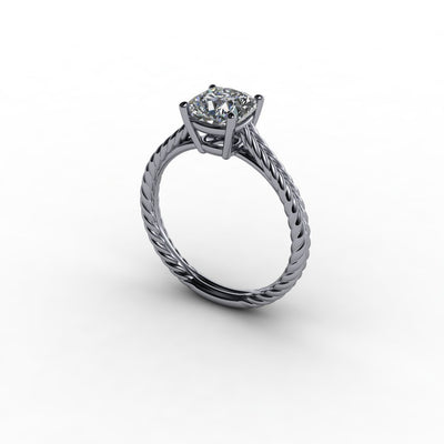 Woven Cathedral Diamond Solitaire Engagement Setting