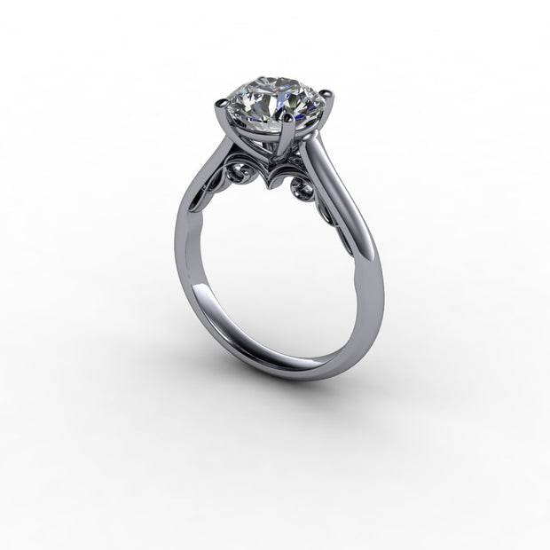 Classic Filigree Cathedral Diamond Solitaire Engagement Setting