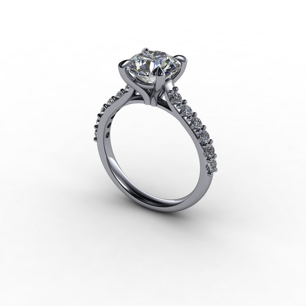 Cathedral Diamond Accented Engagement Setting