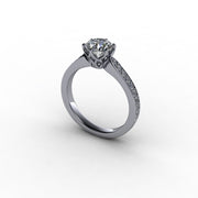 Cathedral Crown Diamond Pinpoint Engagement Setting