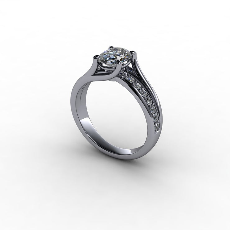 Modern Diamond Accented Channel Engagement Setting