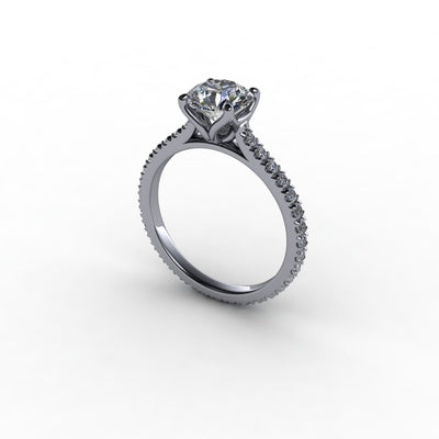 Cathedral French V-Split Diamond Crown Engagement Setting