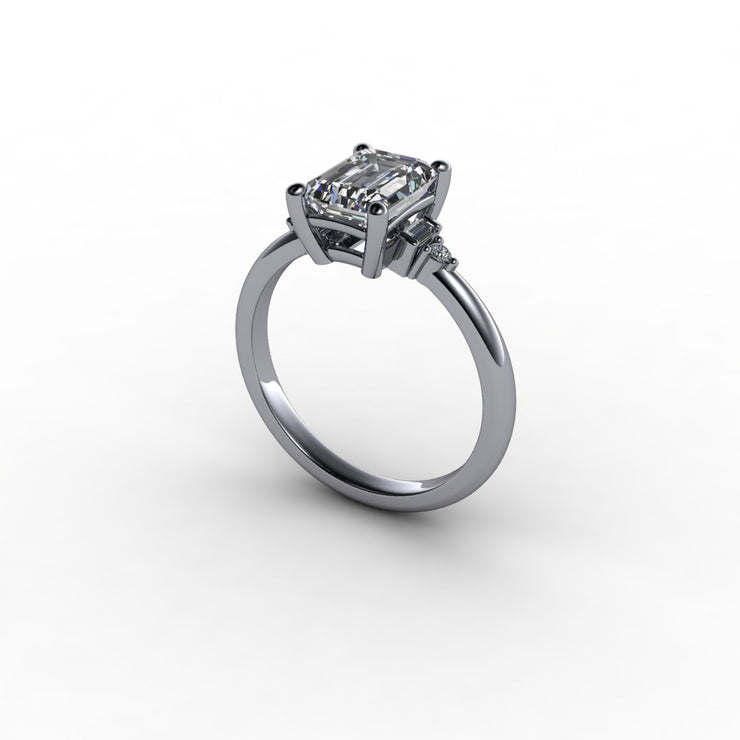 Mixed-Cut Diamond Accented Engagement Setting