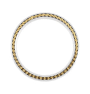 Titanium 6mm Domed Band with Yellow Gold PVD Steel Rope Inlay