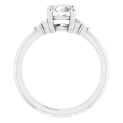 Classic 3/8ctw Mixed-Cut Diamond Accented Engagement Setting