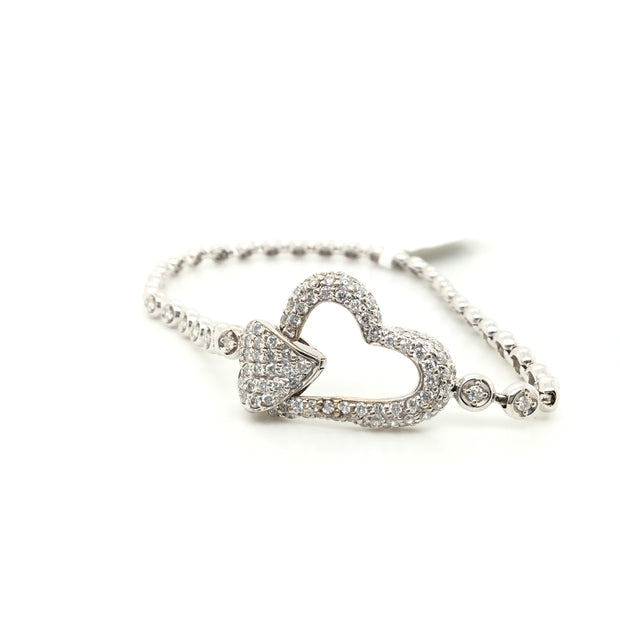 18k Diamond Heart Bracelet