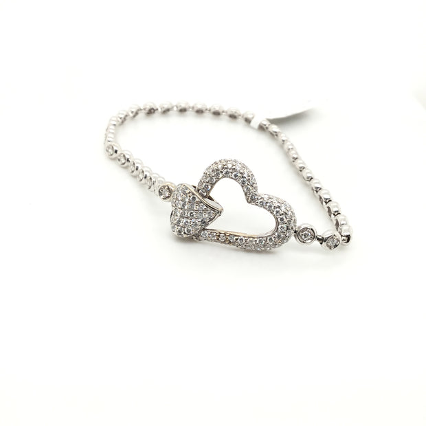 18k Diamond Heart Bracelet